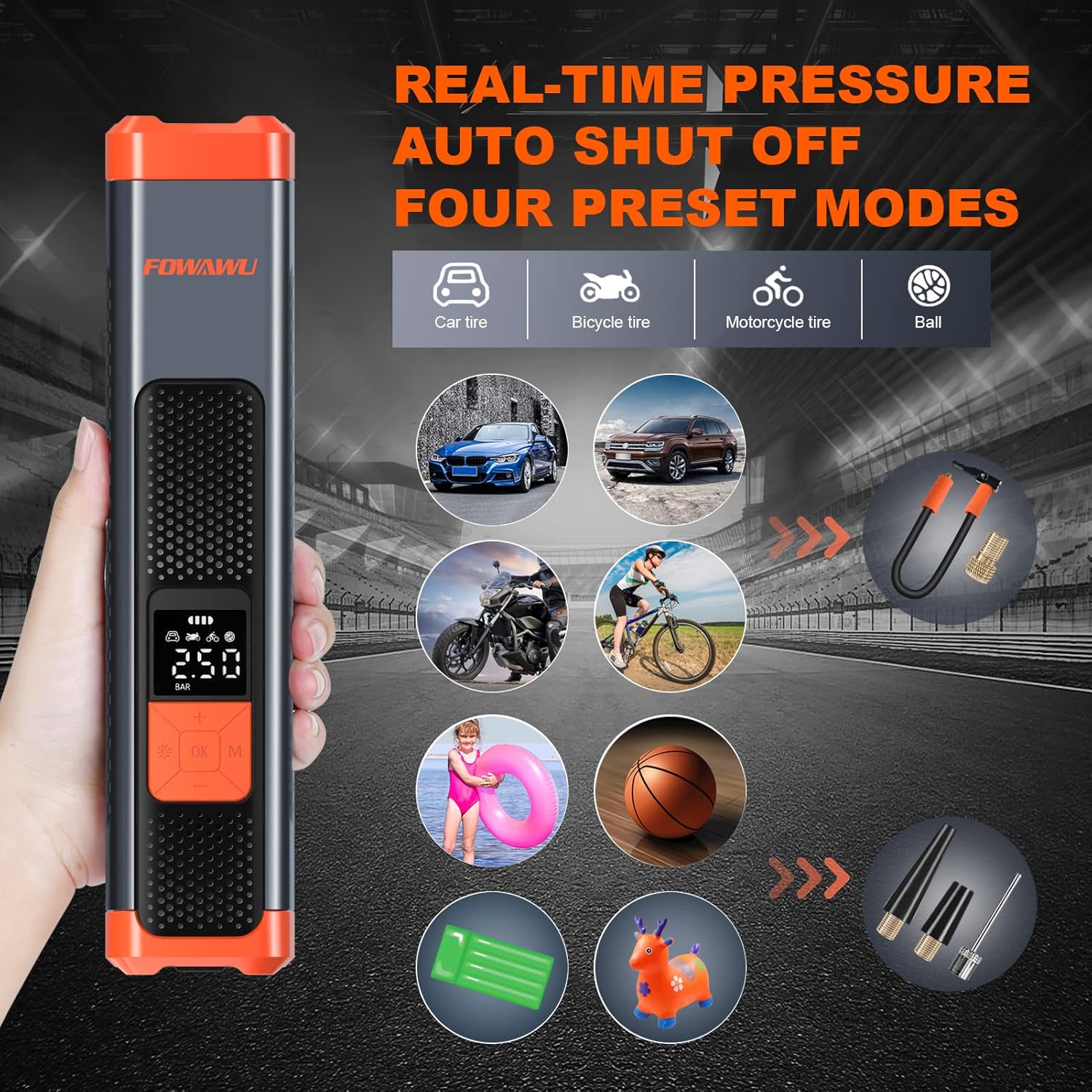 6000mAh 150PSI Tire Inflator Portable Air Compressor with LCD B373