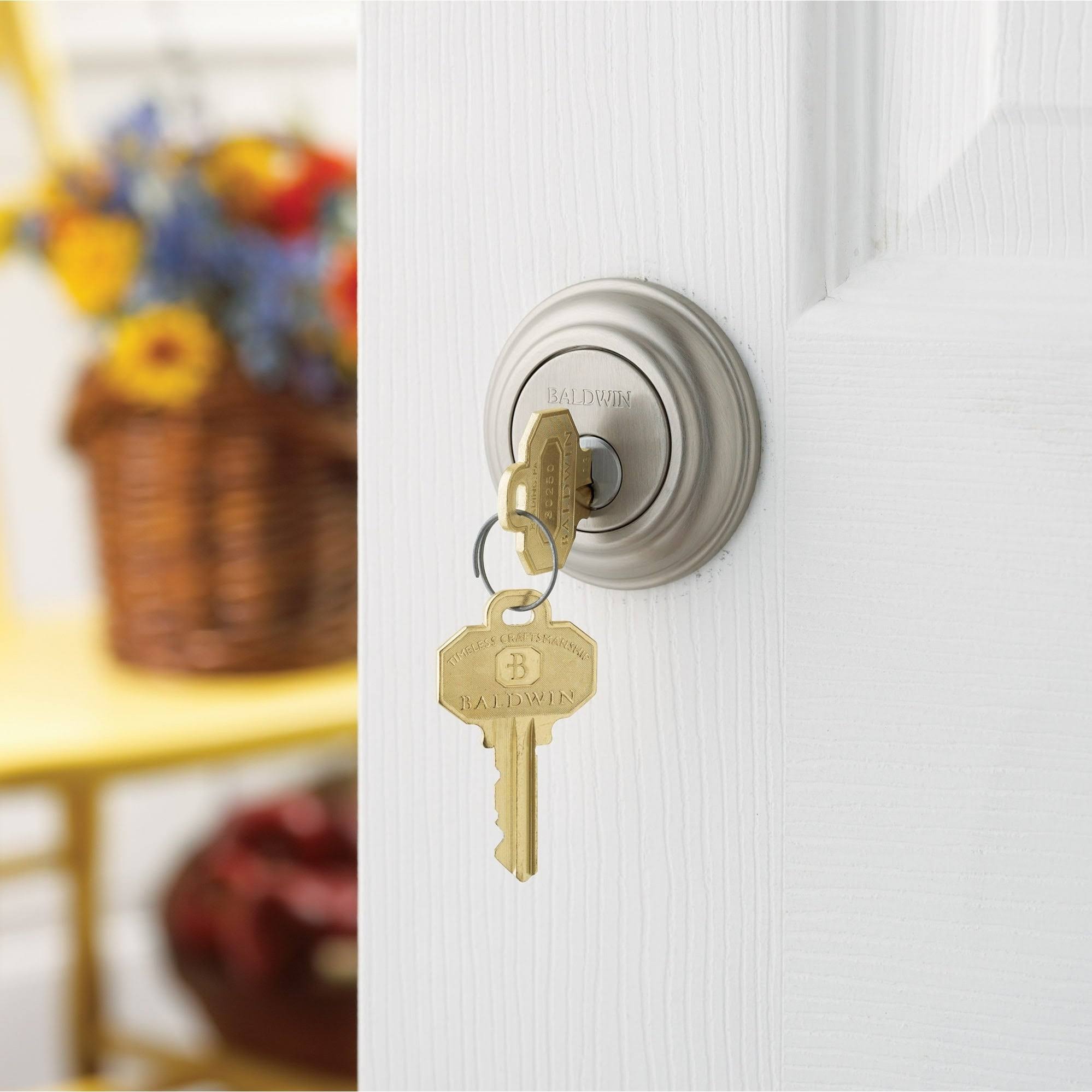 Satin Nickel Round Deadbolt Double Cylinder Q41609