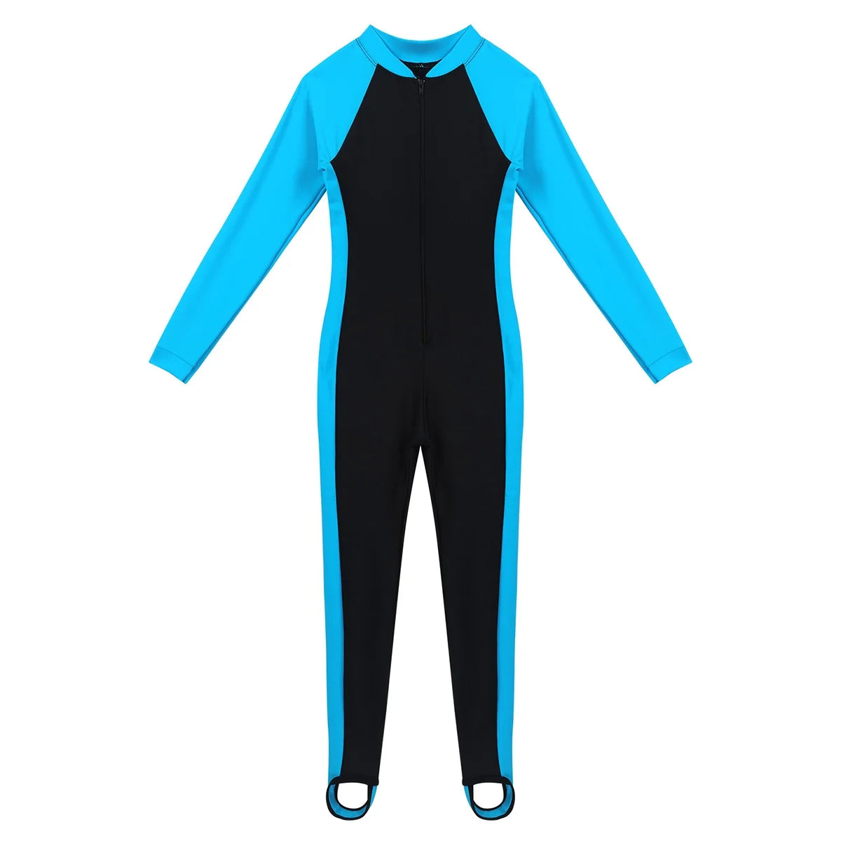 One Piece Long Sleeves Zipper Front Swimsuit H183