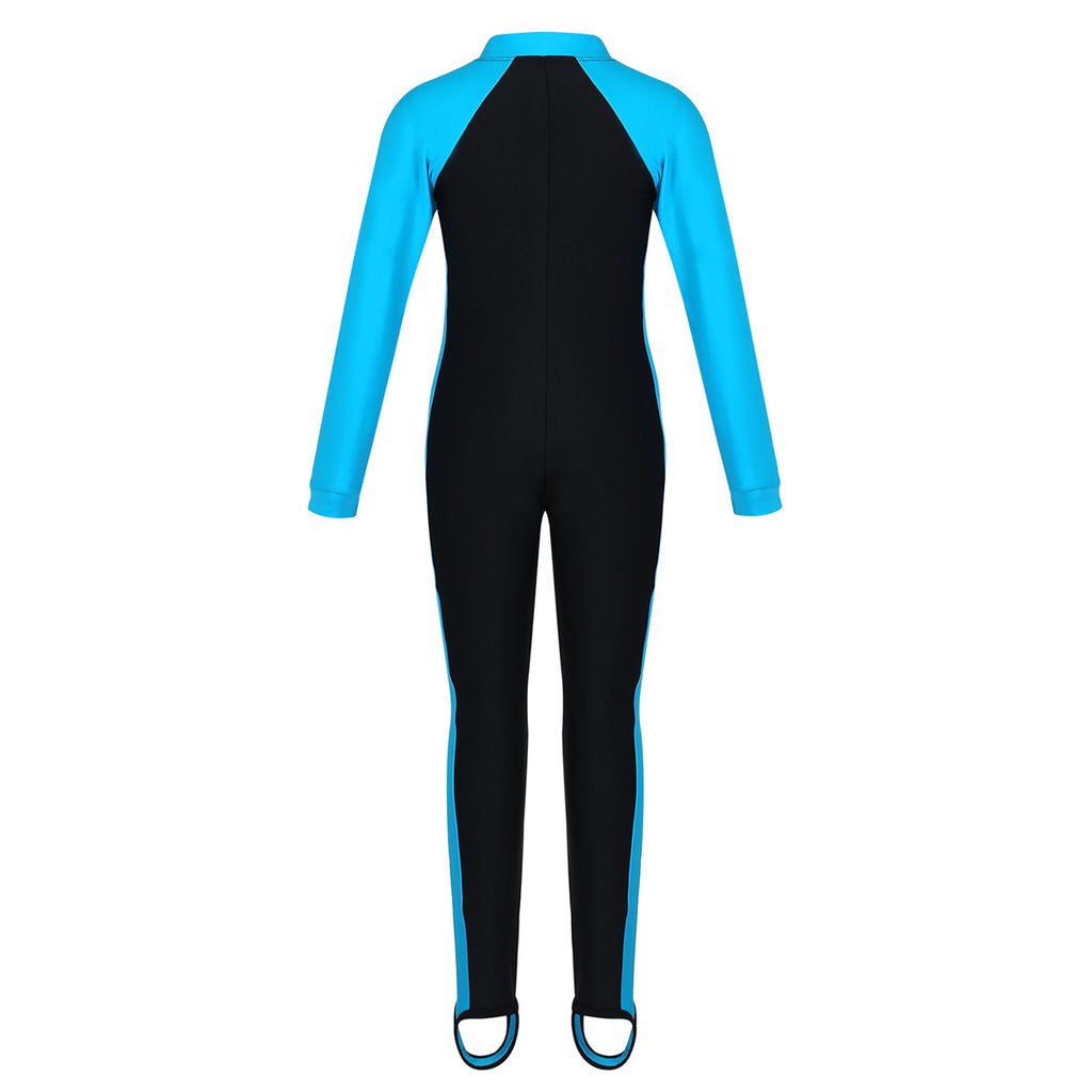 One Piece Long Sleeves Zipper Front Swimsuit H183