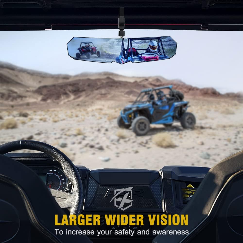 13 UTV Rearview Center Mirror with COB LED Interior Lights and Rocker Switch, Aluminum Rear View Mirrors E590654
