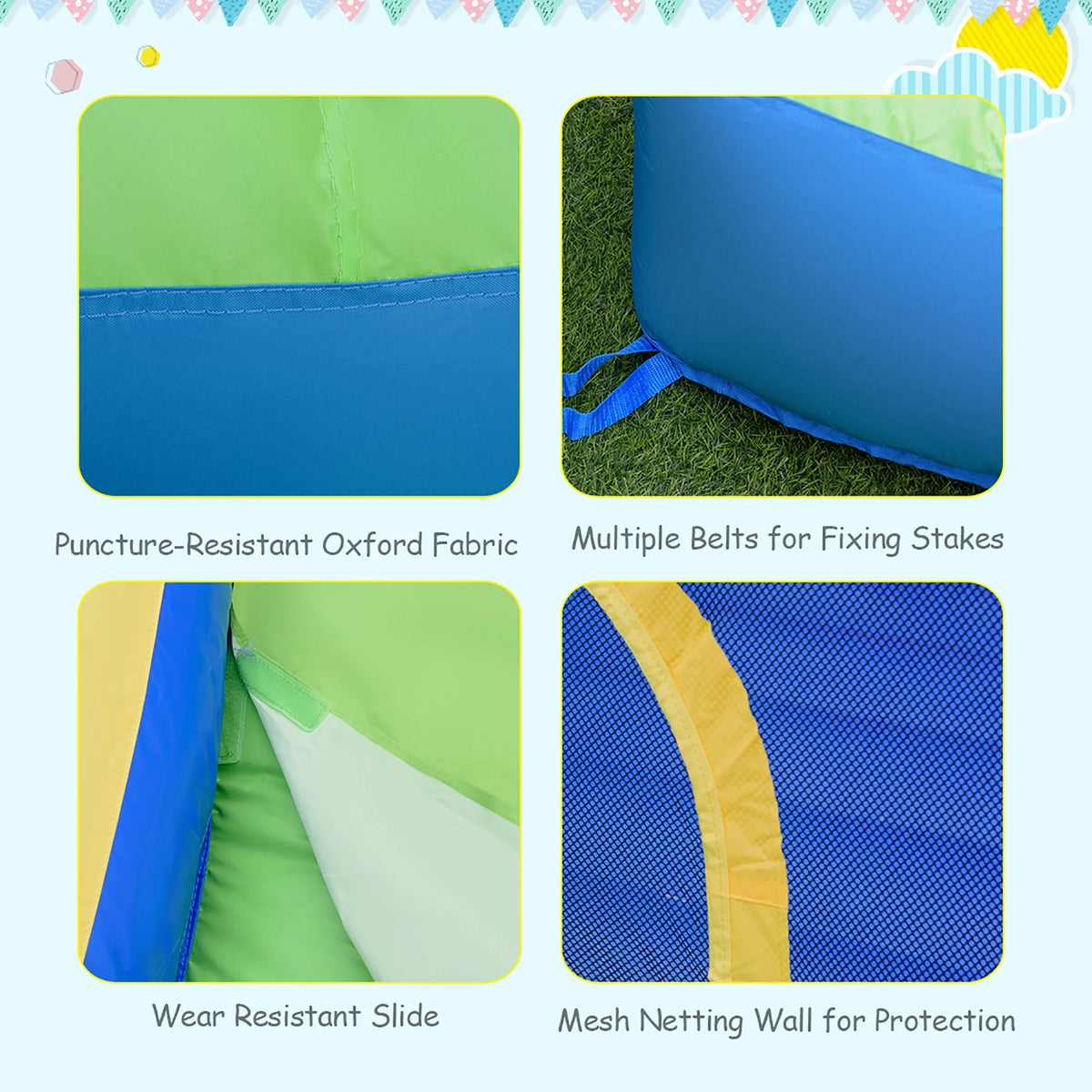 Inflatable Kid Bounce House Slide Splash Pool Jumping Castle W38713