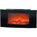 Curved Wall Mount Electronic Fireplace with Logs E98609