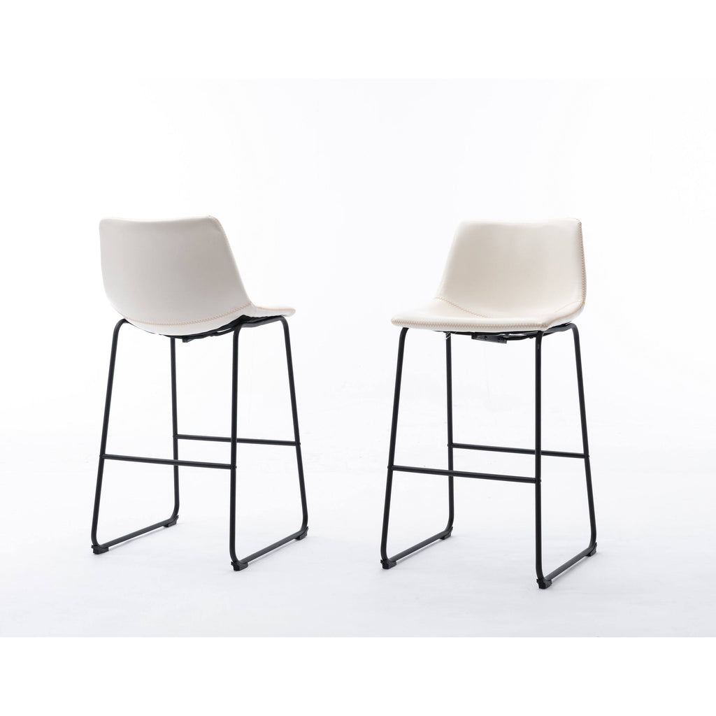 Charcoal Faux Leather Bar Stool Set of 2 U1386
