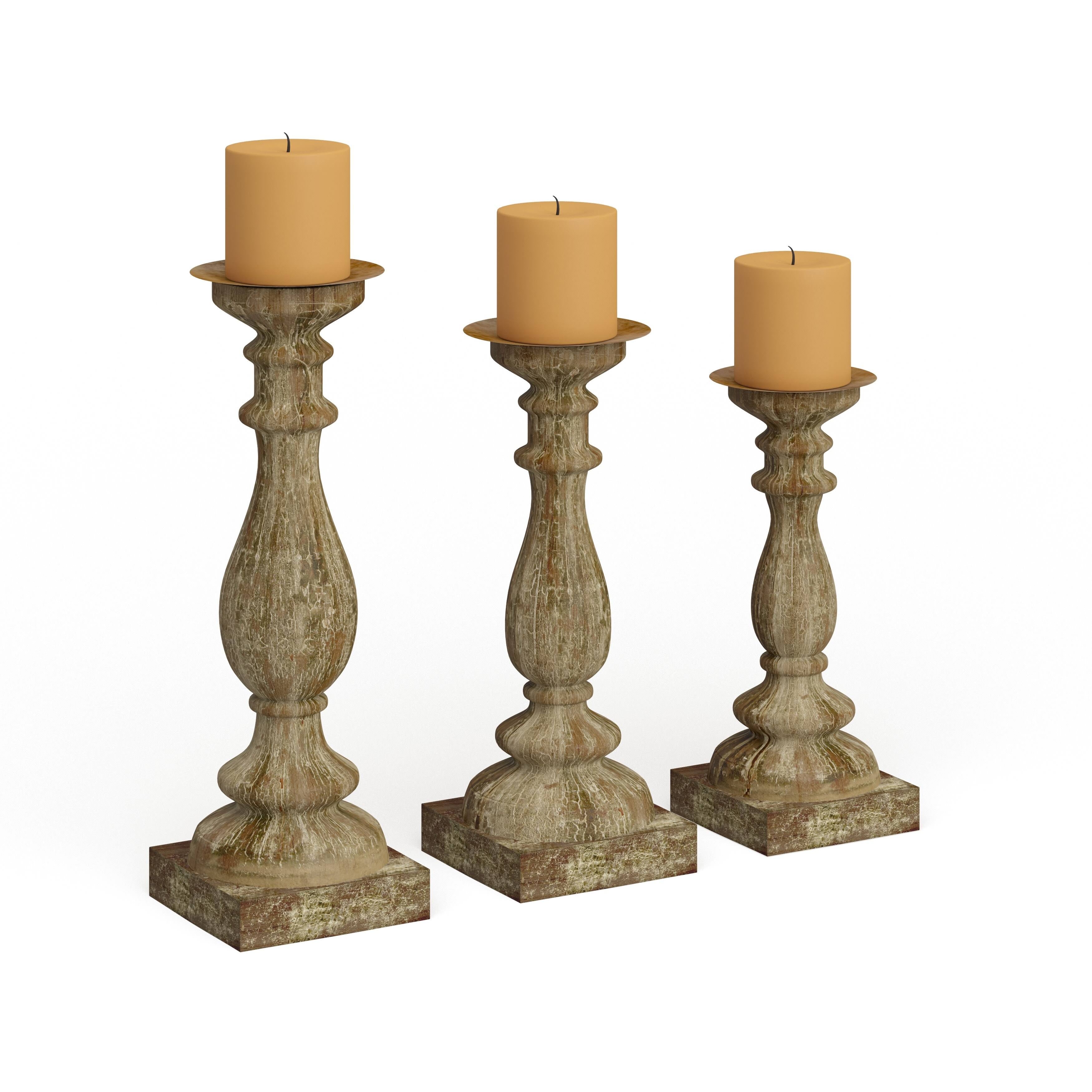 Brown Fir Candle Holder (Set of 3) X118
