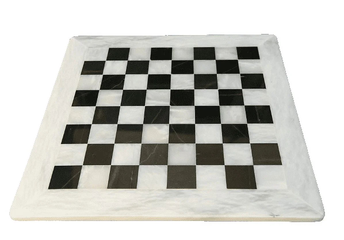 15 Inches Handmade White and Black Weighted Marble Chess Game Set W859