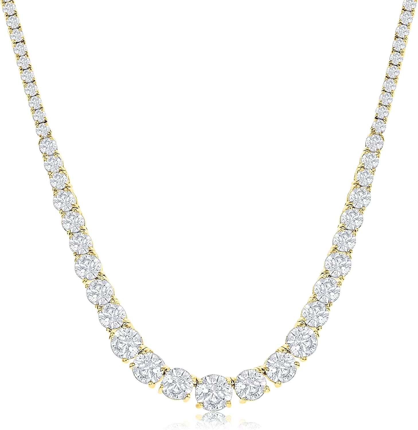 Sterling Tennis Necklace with Cubic Zirconia, 17-inch X8591
