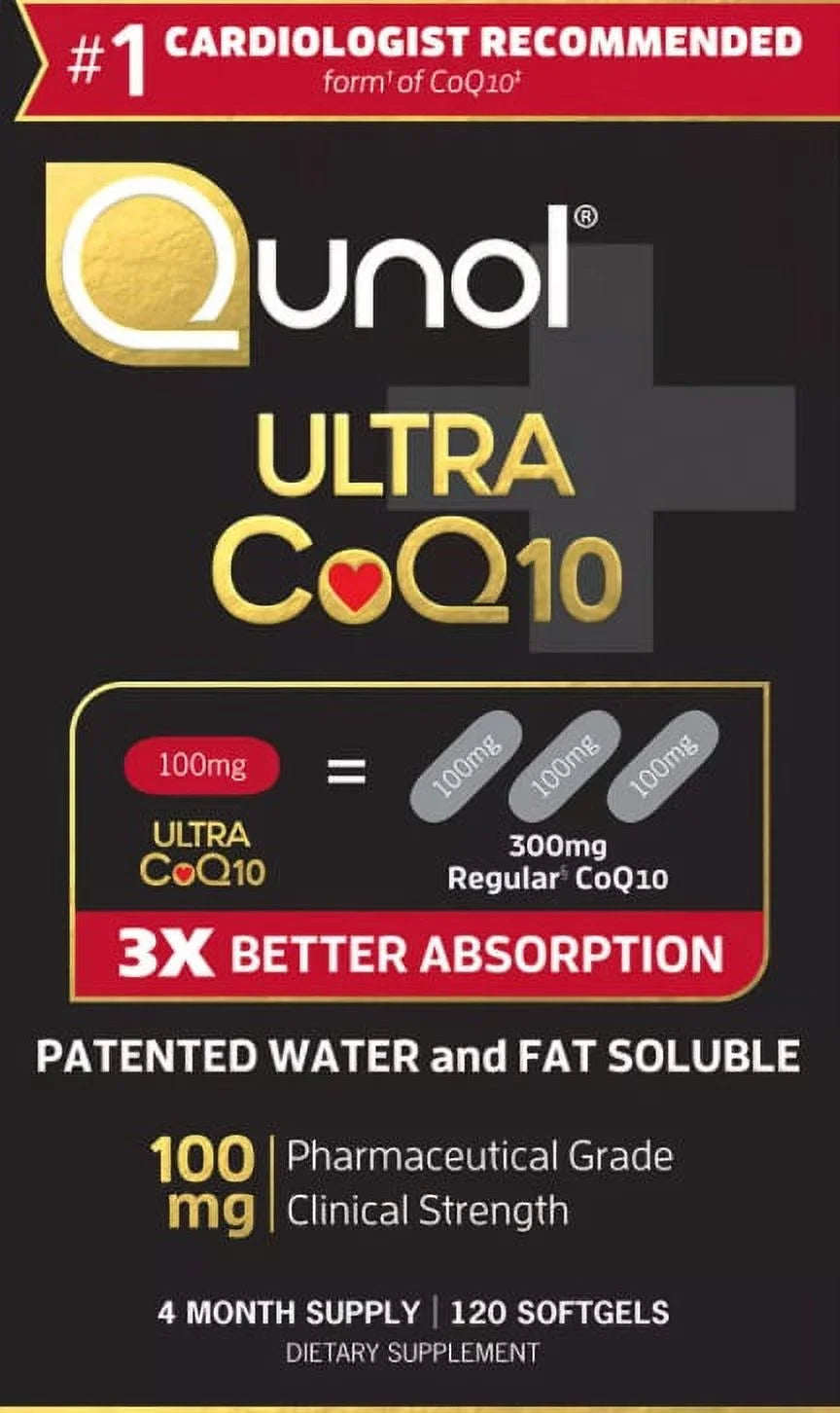 2 pack Qunol Ultra CoQ10 100 mg Softgels, 120 Ct O7433