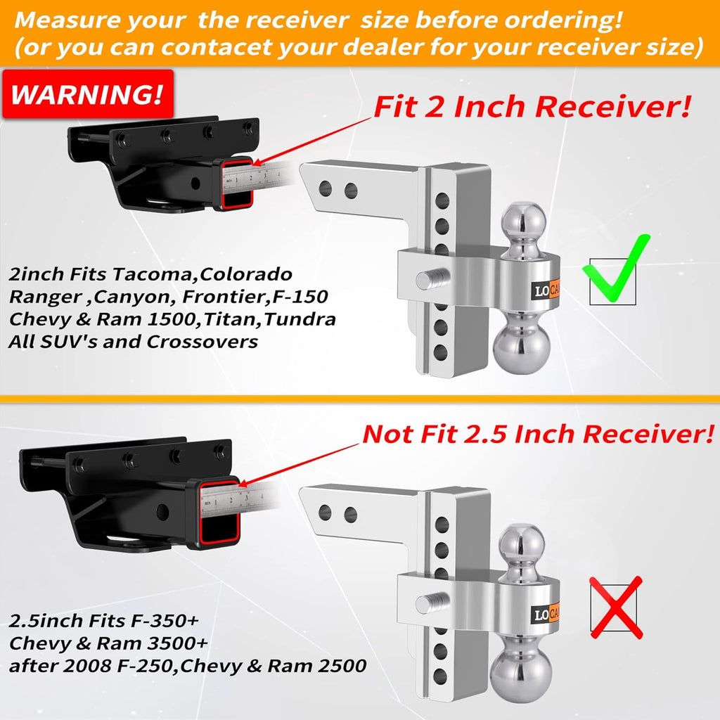 Adjustable Aluminum Trailer Hitch with Double Stainless Steel Locks H103639