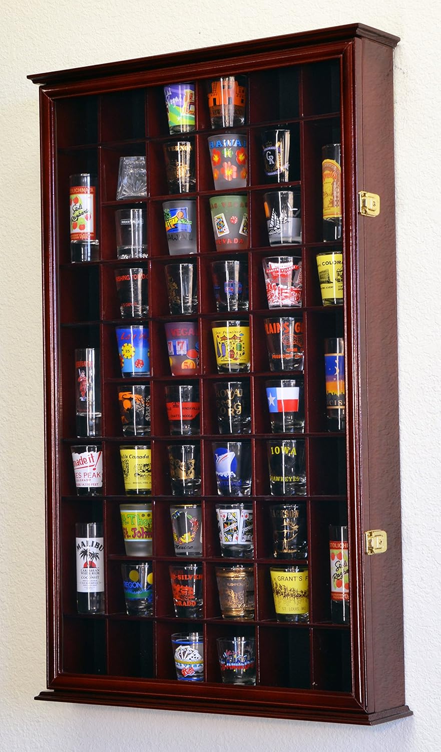 Black Shot Glass Display Case with UV Protection E281