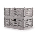 Collapsible Plastic Storage Crates, 6L, Gray, 2 Pack M6941