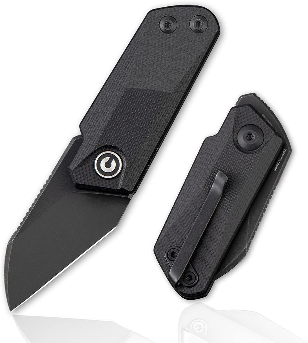 Black Front Flipper Pocket Knife with Deep Carry Pocket Clip Y5354