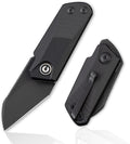 Black Front Flipper Pocket Knife with Deep Carry Pocket Clip Y5354