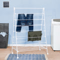White Collapsible Steel Rolling Clothes Drying Rack D53475