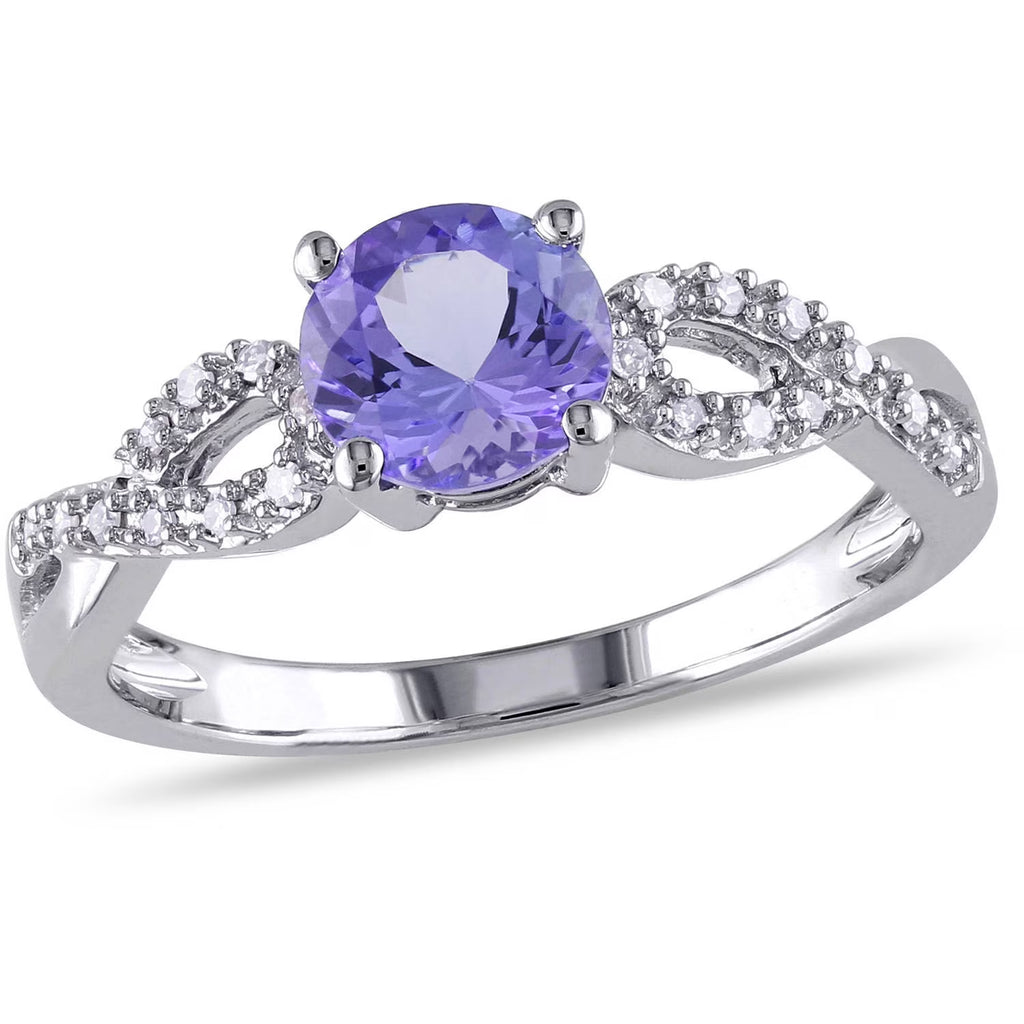 10kt White Gold Tanzanite Diamond Engagement Ring H411961