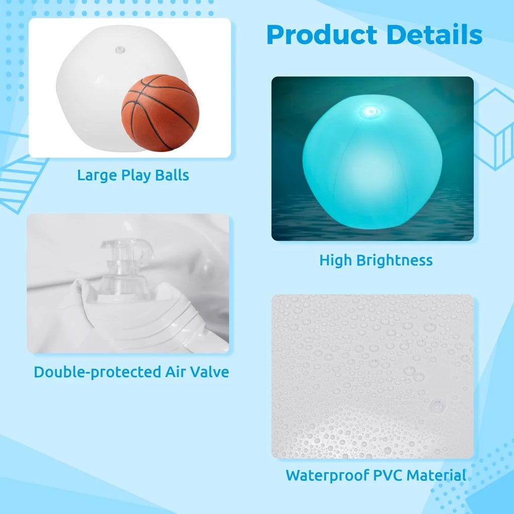 4 Packs Glow in the Dark Inflated Beach Balls B1717