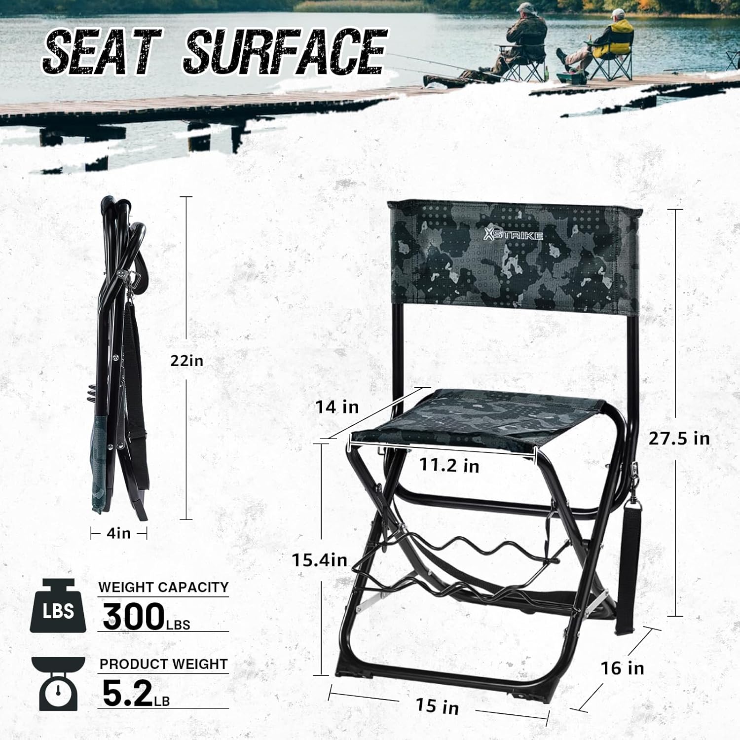 Folding Fishing Chair with Rod Holder F451
