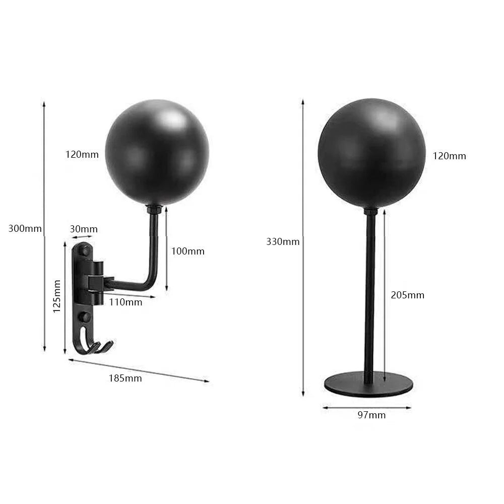 Wall-Mounted Metal Helmet Holder Hat Storage Rack Display Stand L6627