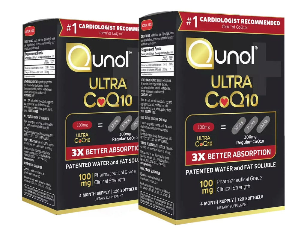 2 pack Qunol Ultra CoQ10 100 mg Softgels, 120 Ct O7433