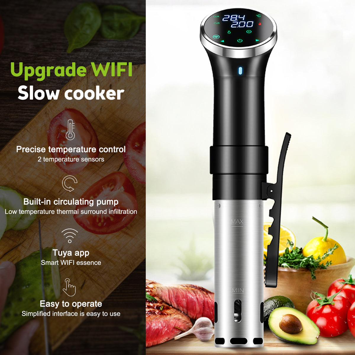 Sous Vide Immersion Cooker with WiFi and APP Control G390