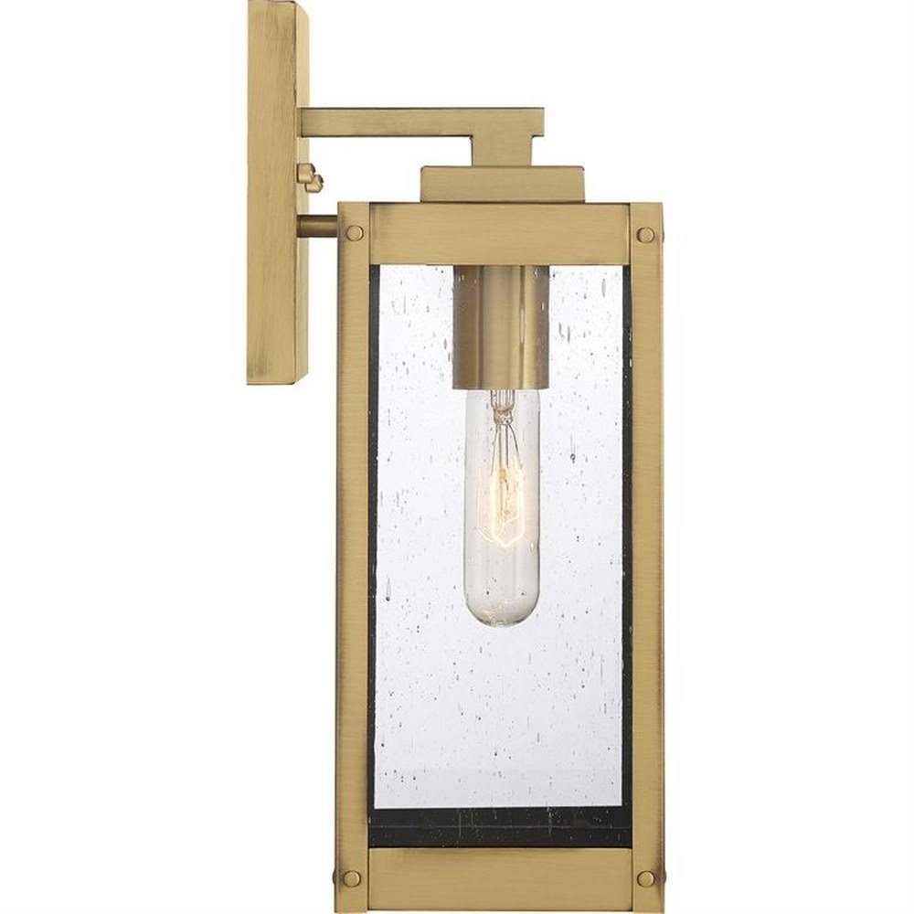 14.25 inch Outdoor Wall Lantern Antique Brass Finish with Clear Seedy Glass E626603