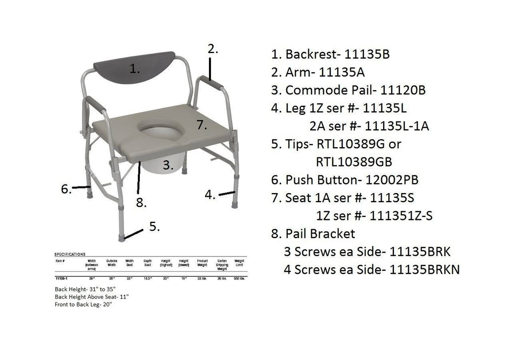 Deluxe Bariatric Drop Arm Commode O613