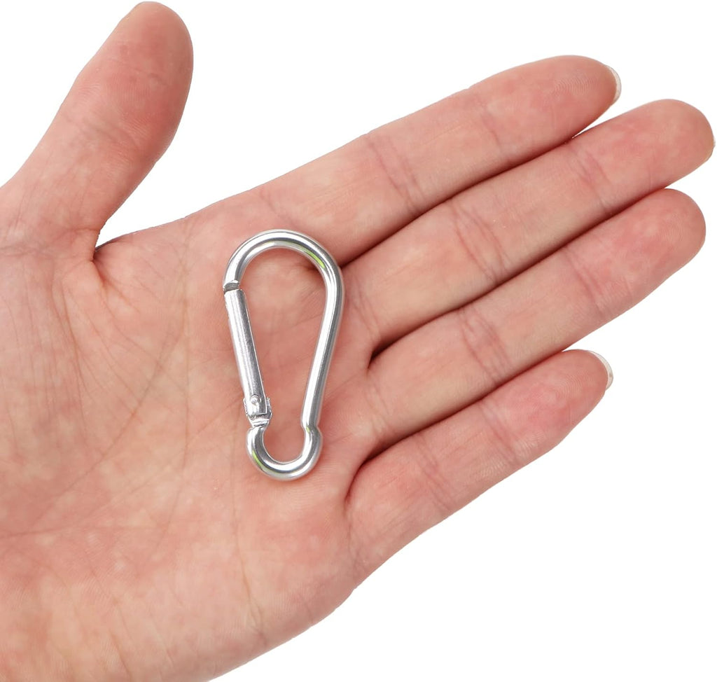 400PCS Aluminum Carabiner Clip 1.9 Inch D Shape Spring Snap Keychain Hook I612