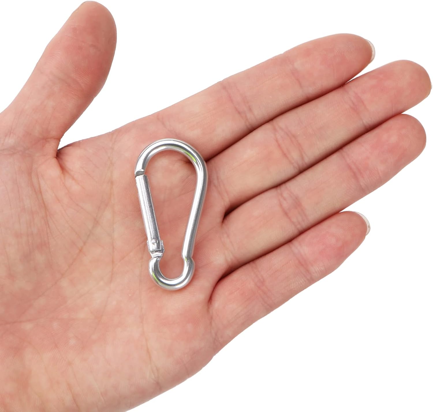 400PCS Aluminum Carabiner Clip 1.9 Inch D Shape Spring Snap Keychain Hook I612