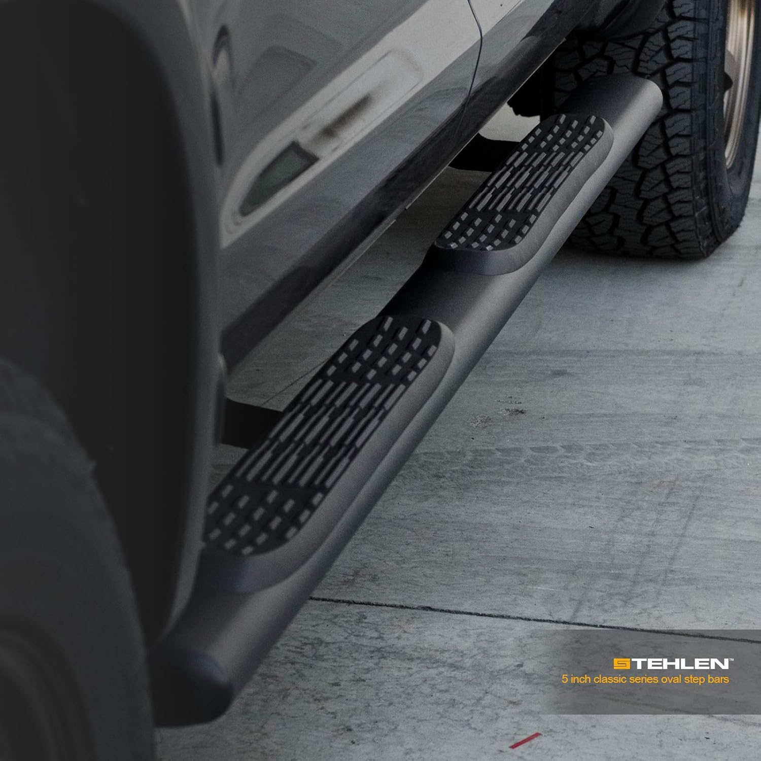 Matte Black Oval Side Step Nerf Bars A382