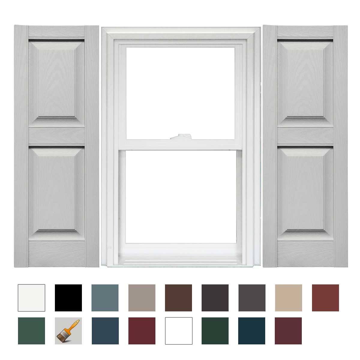 12 x 43 Vinyl Raised Panel Shutter, 1 Pair X77907