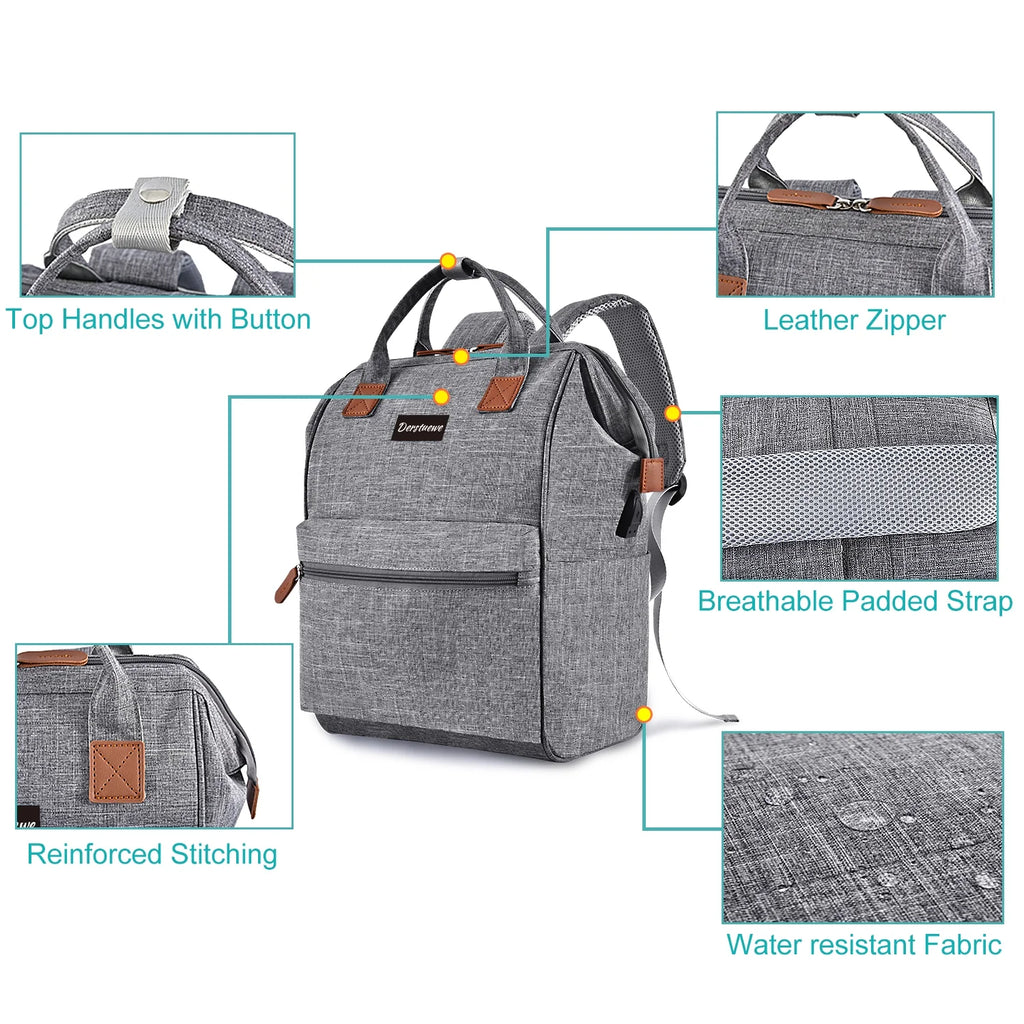 Grey Casual Backpack with USB Charging Port L822119