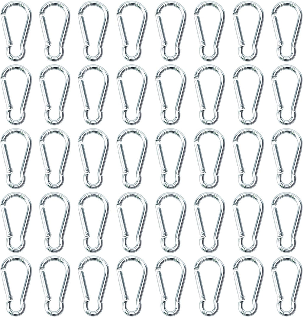 400PCS Aluminum Carabiner Clip 1.9 Inch D Shape Spring Snap Keychain Hook I612