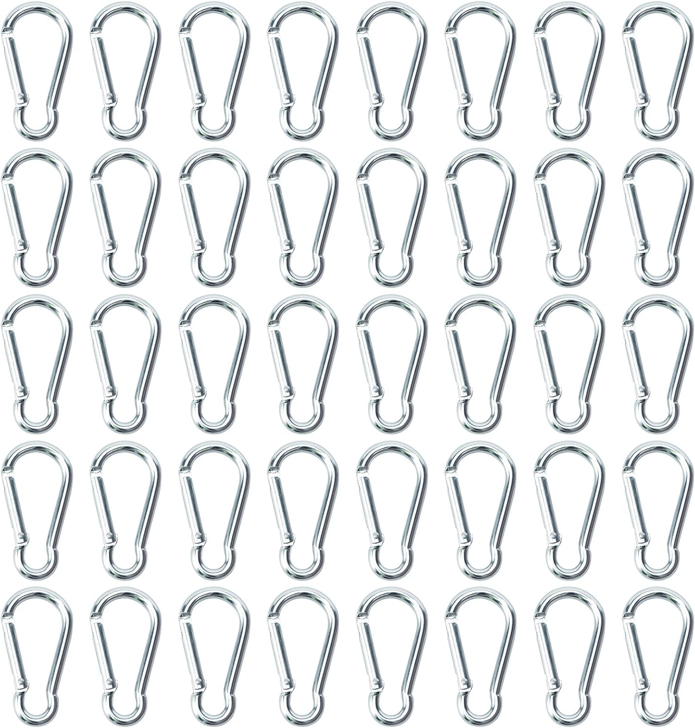 400PCS Aluminum Carabiner Clip 1.9 Inch D Shape Spring Snap Keychain Hook I612