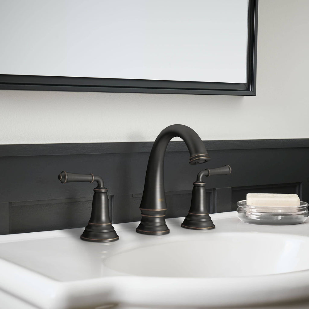 Polished Chrome Widespread Bathroom Faucet with Pop-Up Drain S432