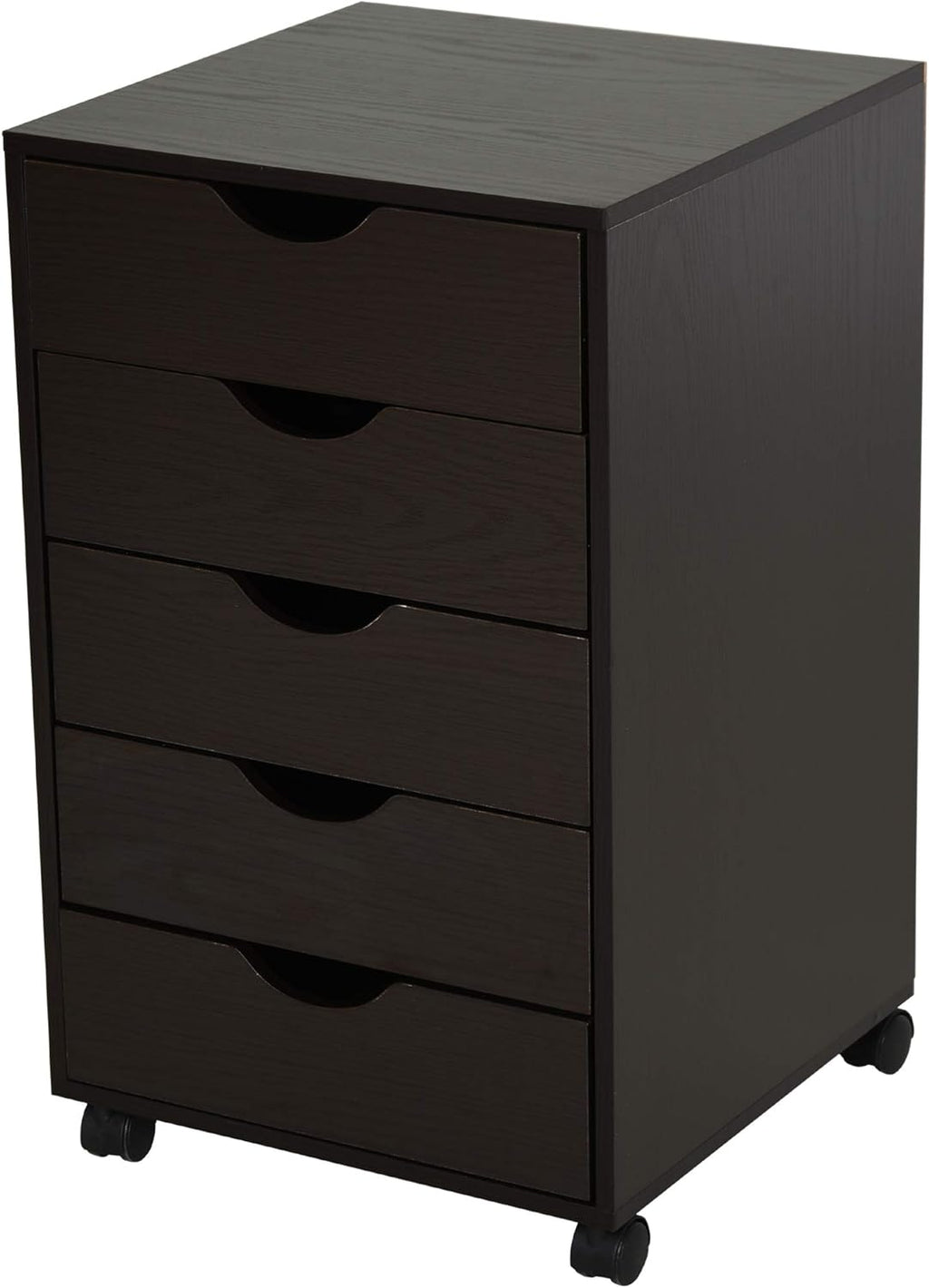 Black 5 Drawer Filing Cabinet with Wheels L94392