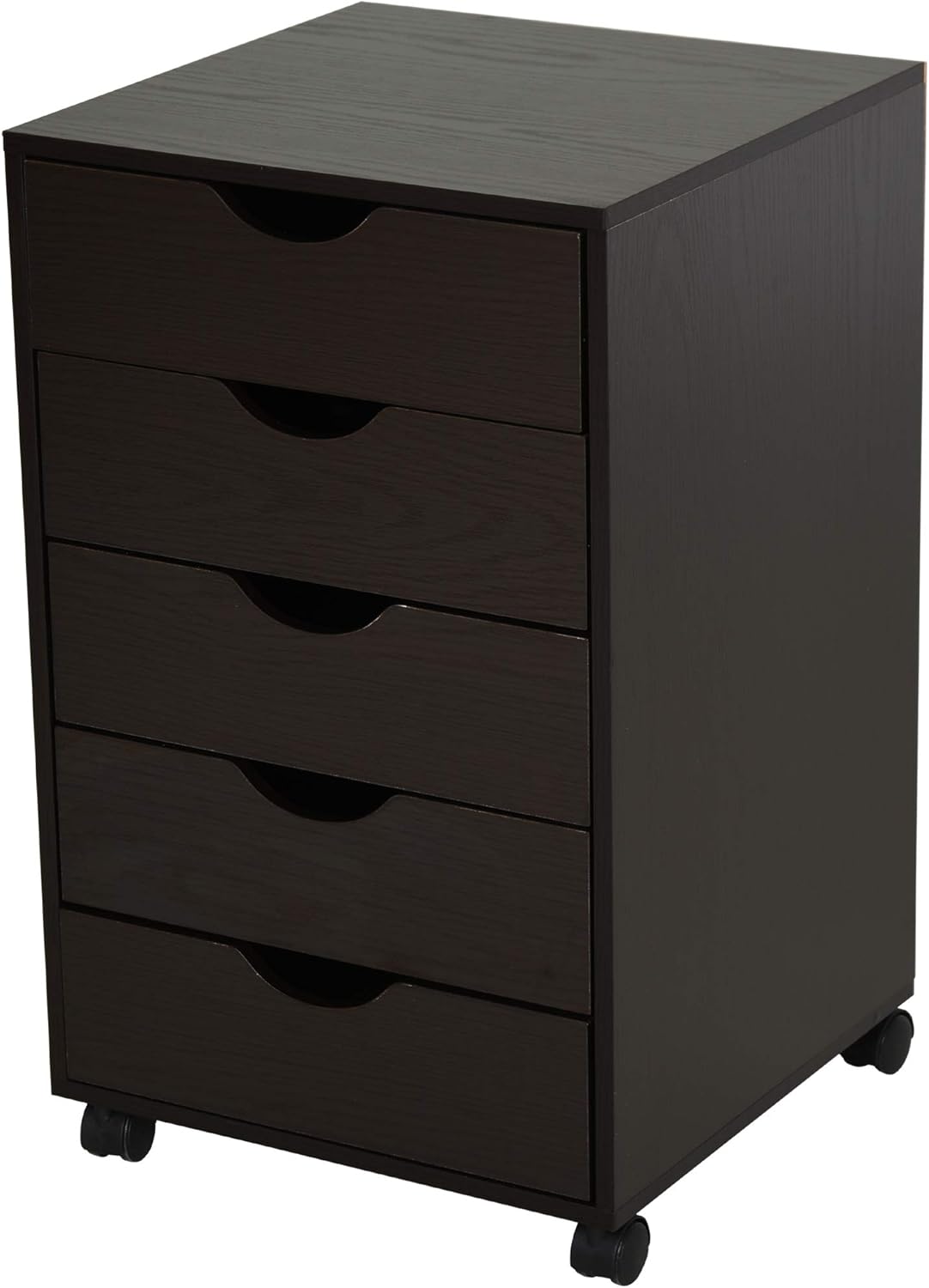 Black 5 Drawer Filing Cabinet with Wheels L94392