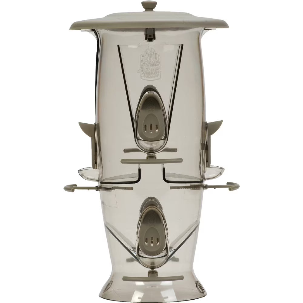 Gray Plastic Tube Bird Feeder U389