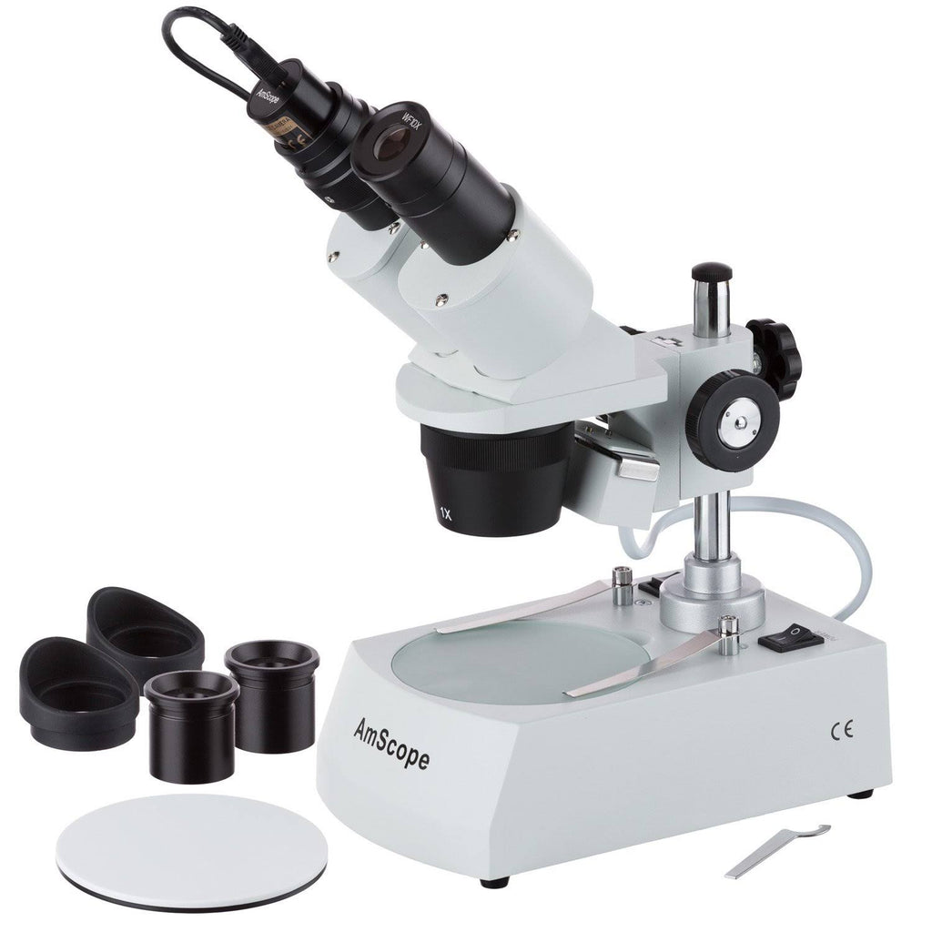 10X-20X-30X-60X Stereo Microscope with 2-Lights and 1.3MP USB Camera P21712