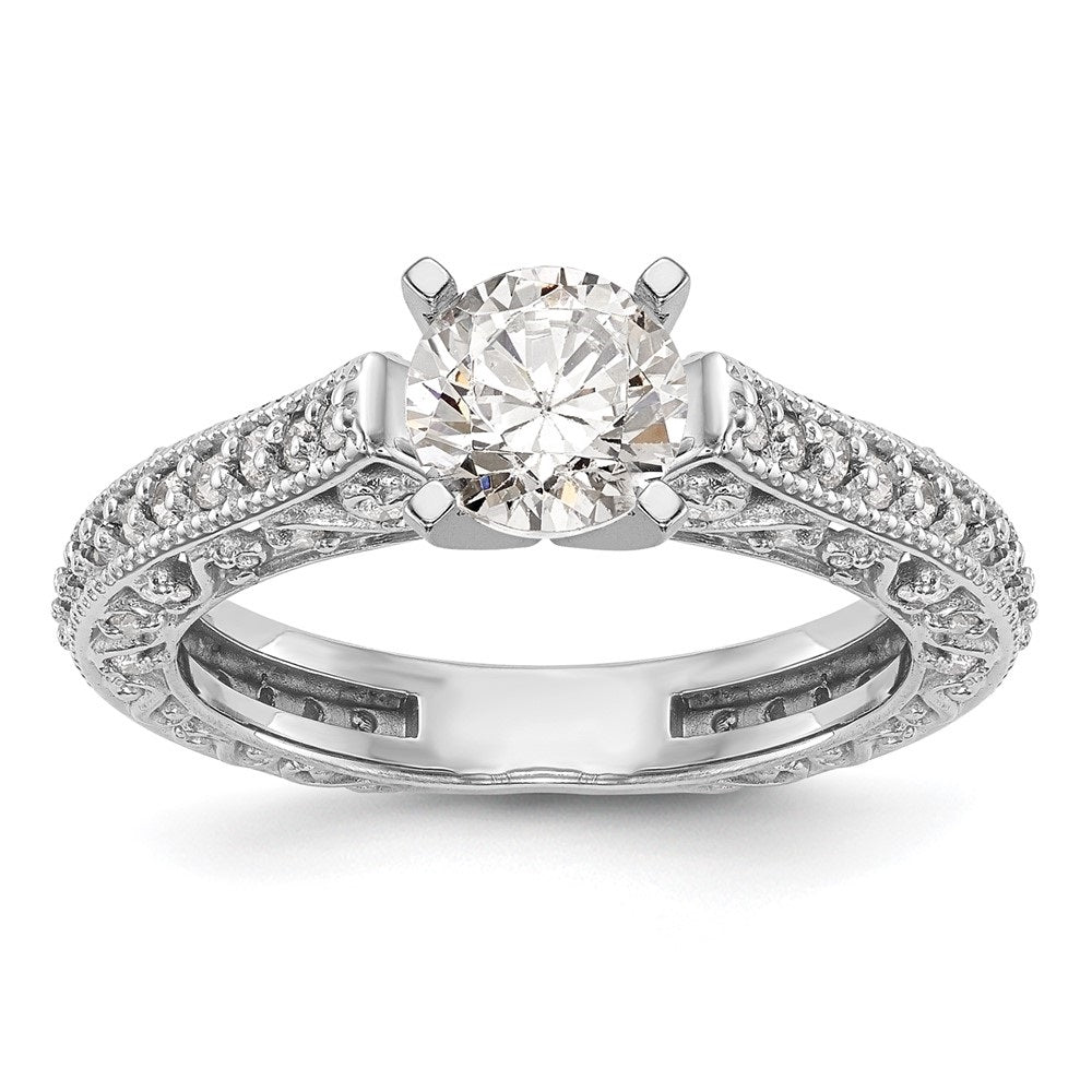 14k White Gold Lab Grown Diamond Engagement Ring Size 7 O9272