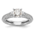 14k White Gold Lab Grown Diamond Engagement Ring Size 7 O9272