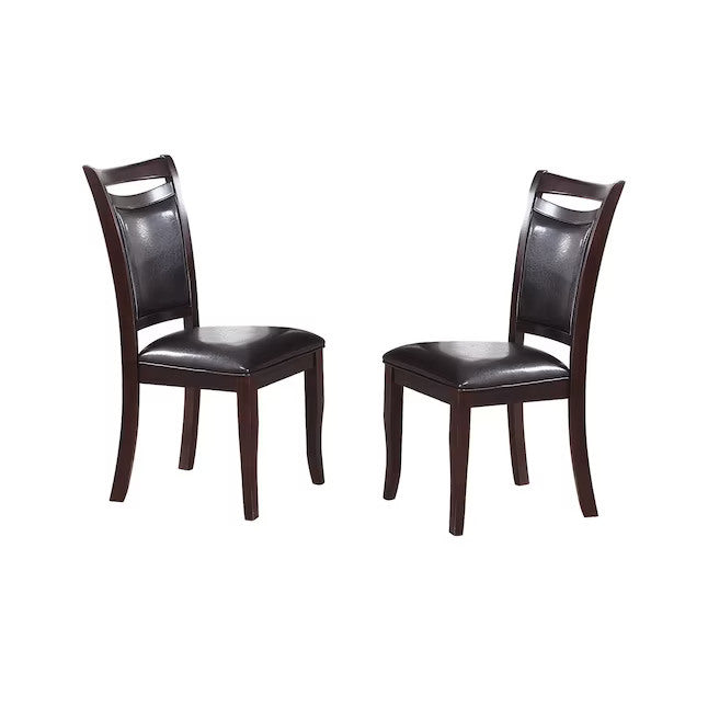 Set of 2 Brown Faux Leather Side Chairs J396501