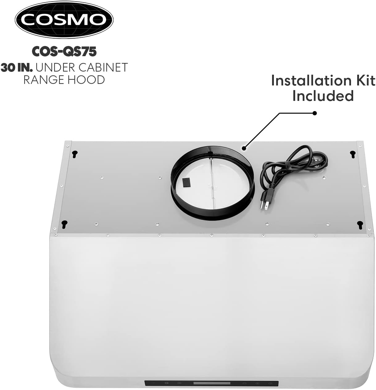 30 in. Under Cabinet Range Hood with 500 CFM, Permanent Filters, LED Lights, Stainless Steel Z56916