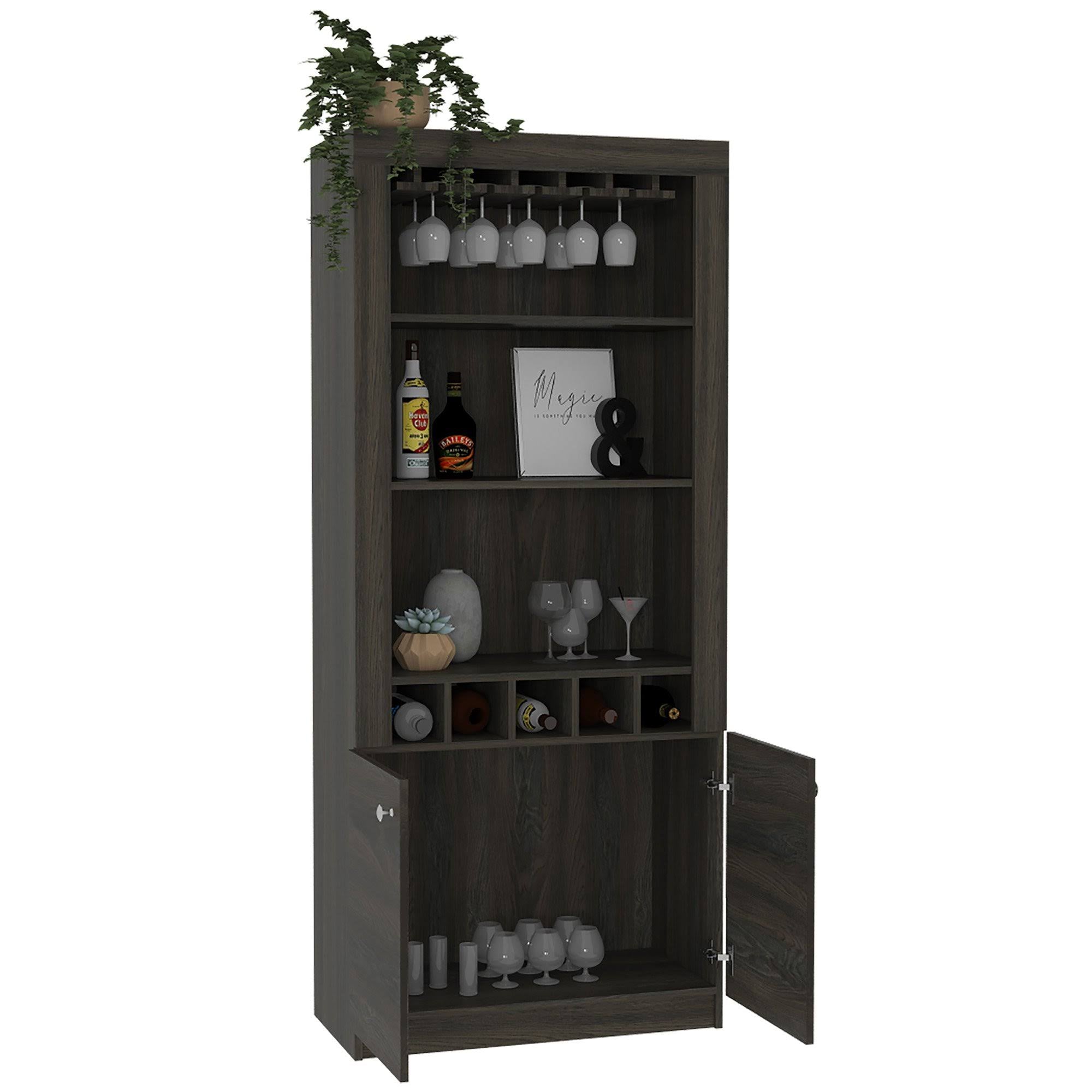 Black Wengue Bar Cabinet U314