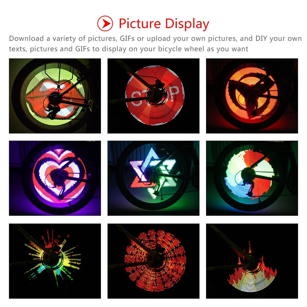 64 LEDs Rechargeable Bike Spoke Wheel Light B872687