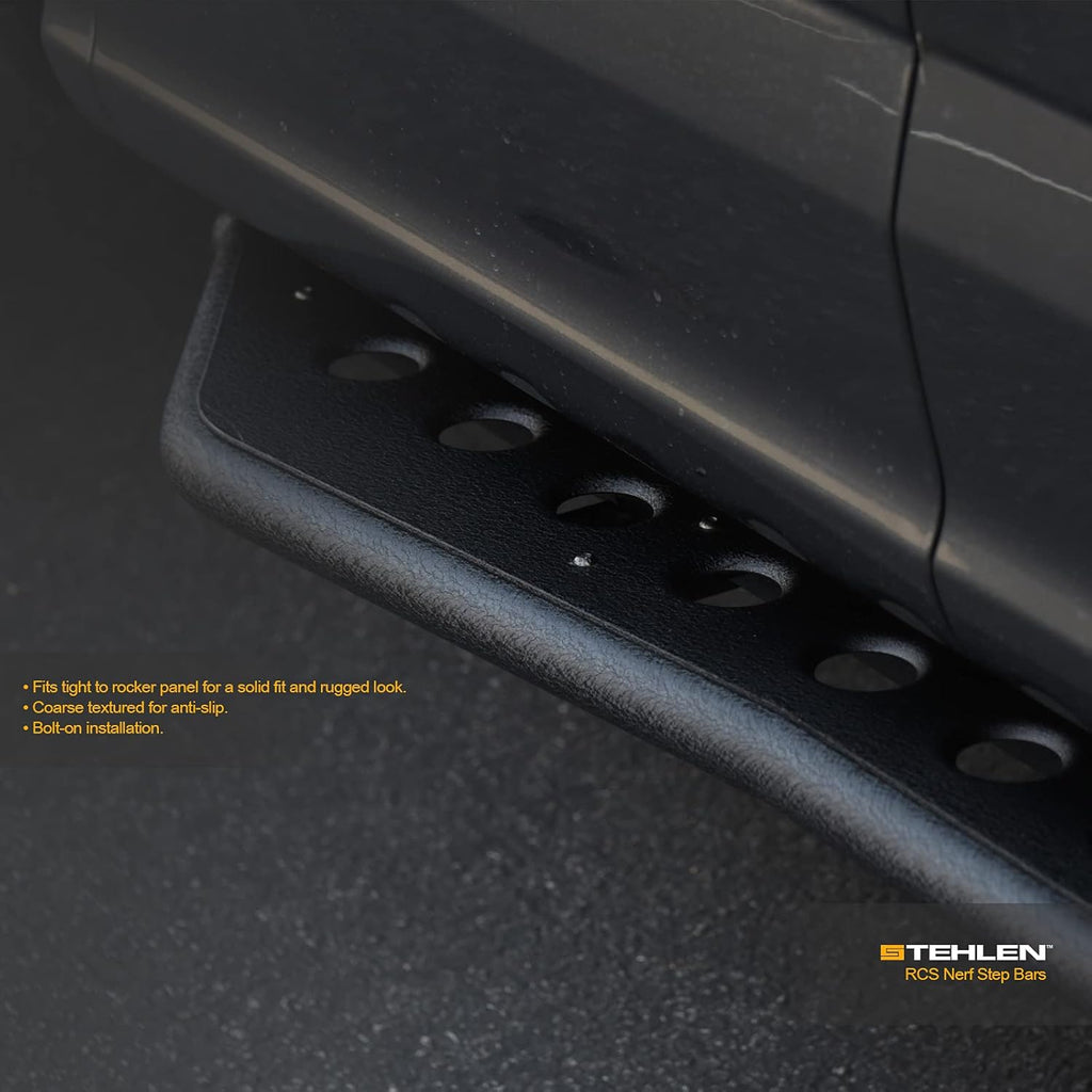Textured Black Rock Slider Side Step Rail Nerf Bars for Ram 1500 Crew Cab P4377