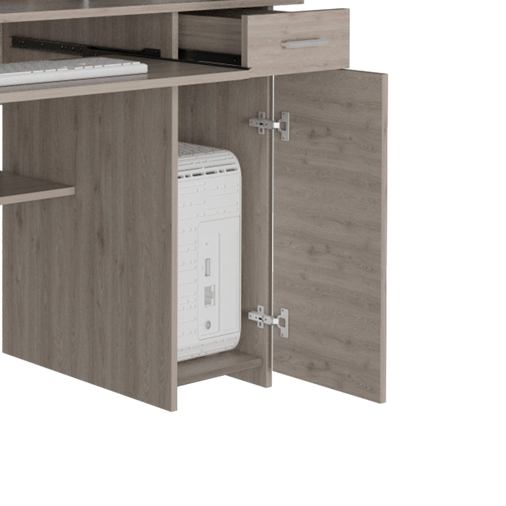 Ash Engineered Wood Desk with Hutch B462