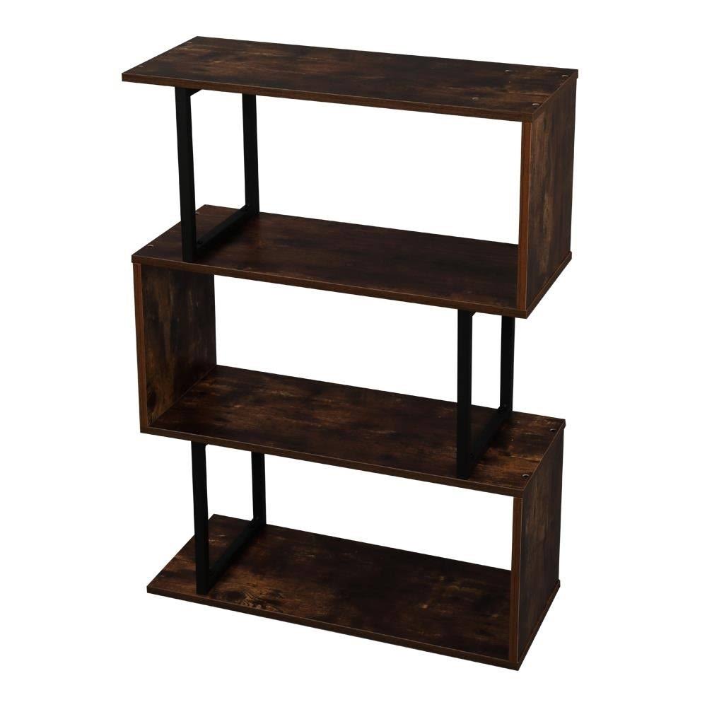 Brown 3-Tier Metal Bookcase L570829
