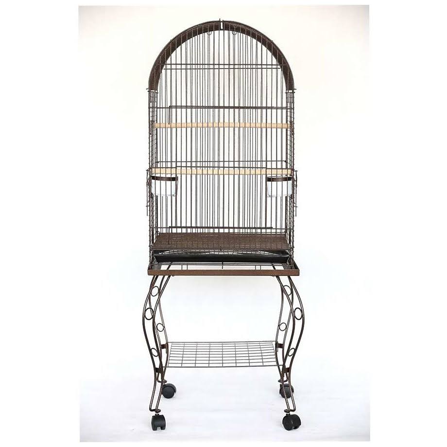 Antique Copper Dometop Parrot Cage with Stand E932