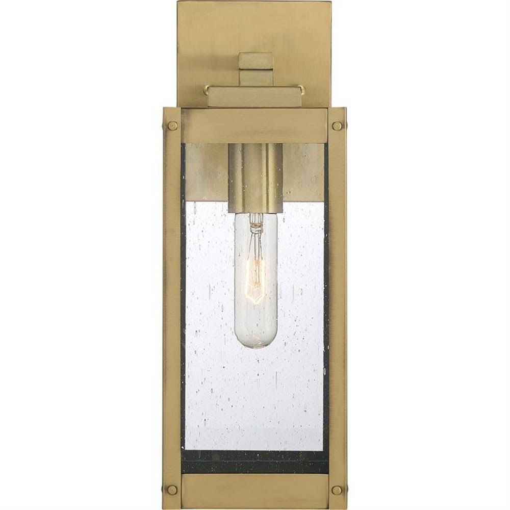 14.25 inch Outdoor Wall Lantern Antique Brass Finish with Clear Seedy Glass E626603