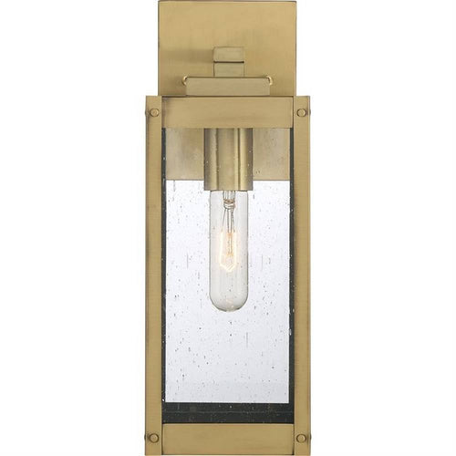 14.25 inch Outdoor Wall Lantern Antique Brass Finish with Clear Seedy Glass E626603